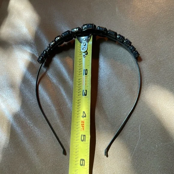 Gunmetal black rhinestone headband soldered pink glam silver  display picture 3
